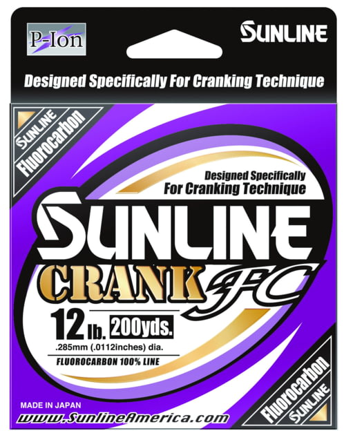 Sunline Crank FC 100percent Fluorocarbon Line 12lb 600yd Clear P-Ion Technology
