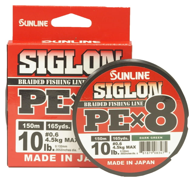 Sunline Siglon PEx8 8-Strand Braided Line 10lb 165yd Dark Green Tight Weave Low Diameter