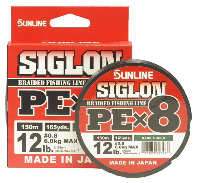 Sunline Siglon PEx8 8-Strand Braided Line 12lb 165yd Dark Green Tight Weave Low Diameter