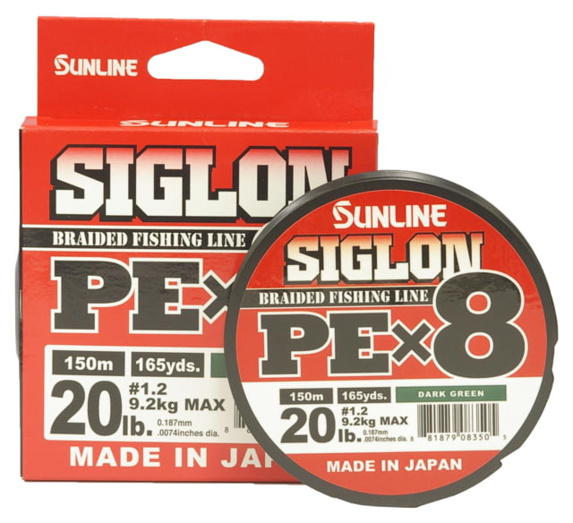 Sunline Siglon PEx8 8-Strand Braided Line 20lb 165yd Dark Green Tight Weave Low Diameter