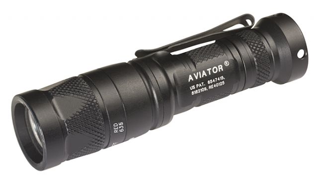 SureFire Aviator 3 Volt Dual Output Light 1/39 Lumens Black NSN 6230-01-531-7033