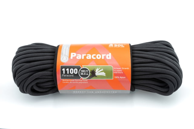 Survive Outdoors Longer 1100 Paracord 100 ft Black