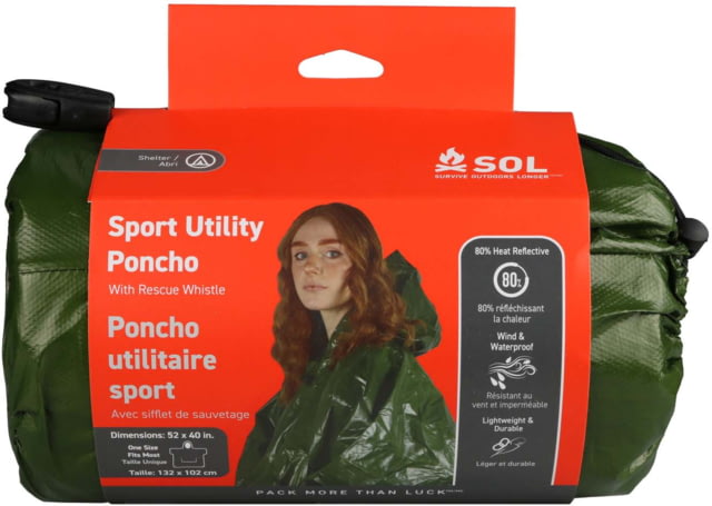 Survive Outdoors Longer Sport Utility Poncho Orange