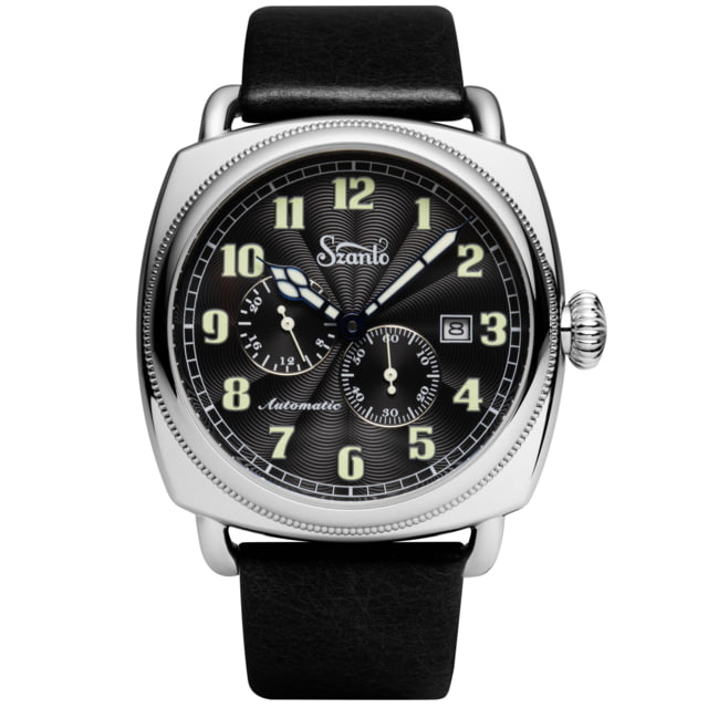 Szanto Automatic Officer Watches Black Dial Black Strap Steel One Size SZ