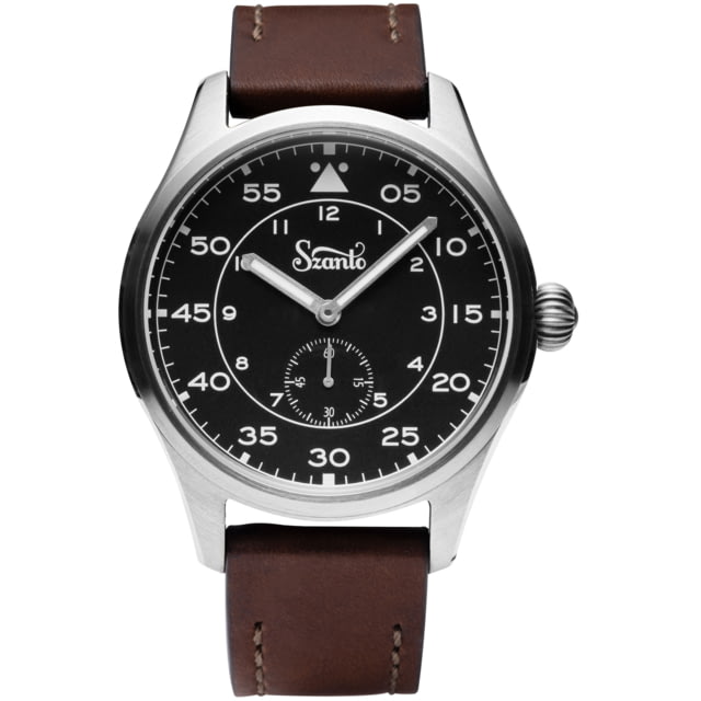 Szanto Heritage Aviator Watches Black Dial Brown Strap Steel One Size SZ