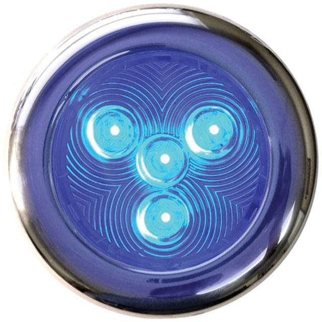 T-H Marine Stainless LED Puck Light Blue 4in