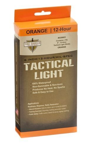 Tac Shield Tactical 12 Hour Light Stick Orange 10 Pack