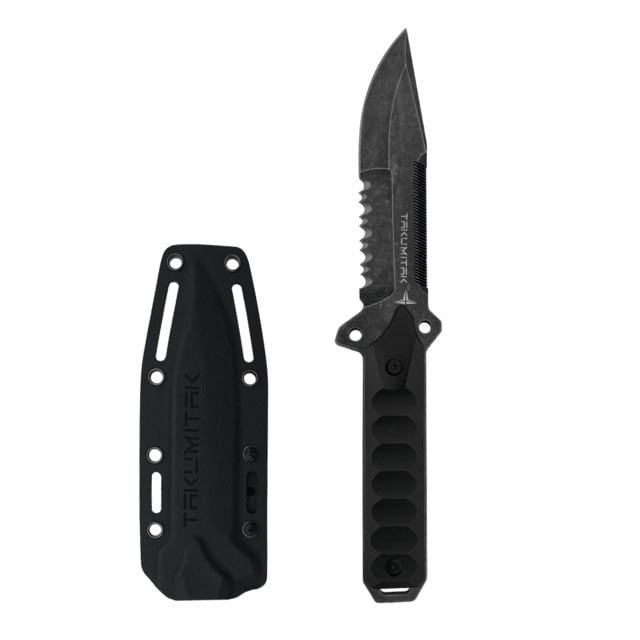 Takumitak Escort Fixed Blade Knife 5.5in D2 Drop Point G10 Handle Black Stonewash