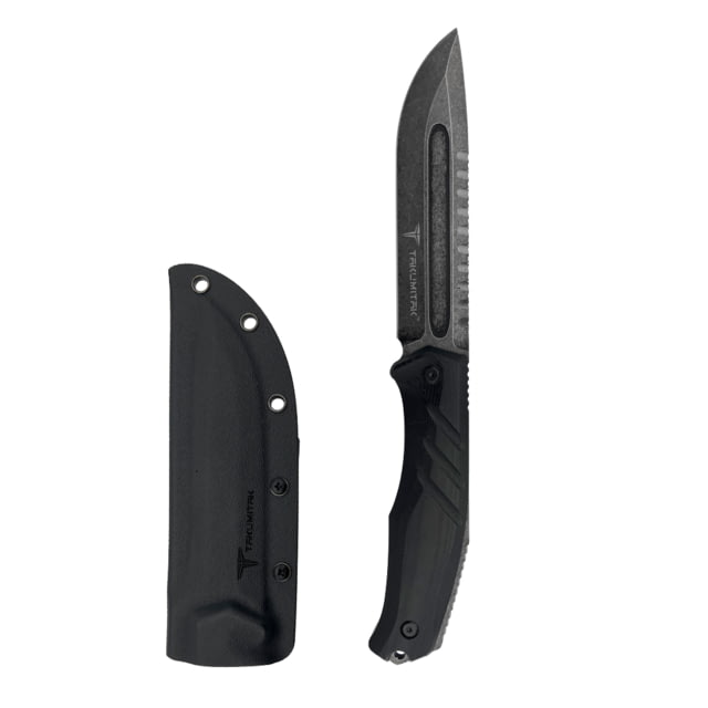 Takumitak Exit Point Fixed Blade Knife 5.5in D2 Drop Point G10 Handle Black Stonewash