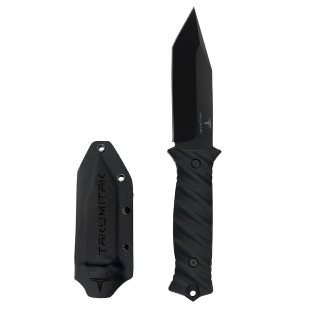 Takumitak Fulcrum Fixed Blade Knife 4.5in D2 Tanto G10 Handle Black