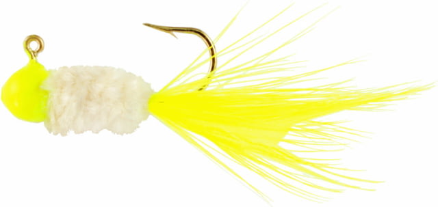 Team Crappie Slab Caller Jig 1/8 oz Chartreuse/White Perch 3/Pack