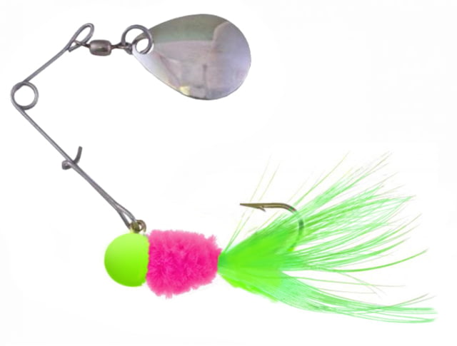 Team Crappie Spin Caller w/1 Spare Body Chartreuse/Pink Electric Chicken 1/16oz