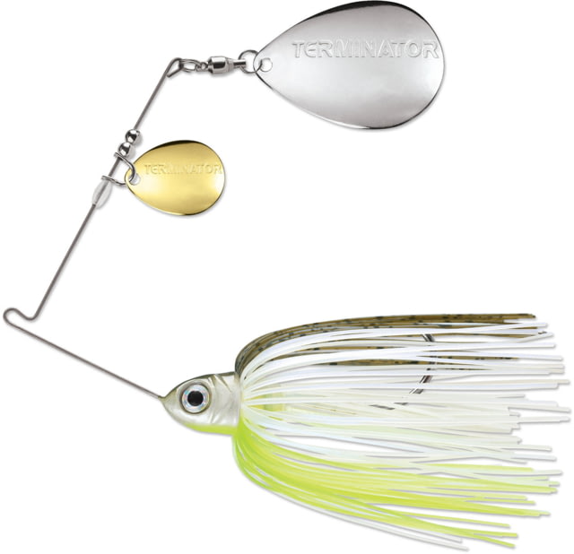 Terminator Pro Series Double Colorado Spinnerbait Fishing Hook 1/2oz 1 Piece Gold/Nickel Blade/Hot Olive