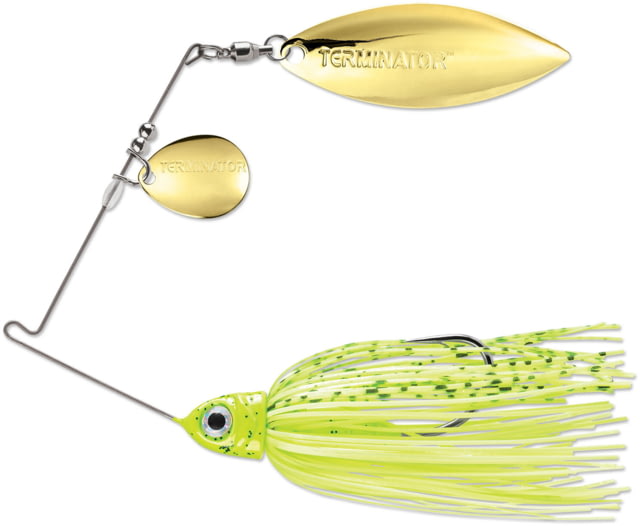 Terminator Pro Series Colorado/Willow Blade Spinnerbait 1/2oz 1 Piece Gold/Dirty Chartreuse Shad