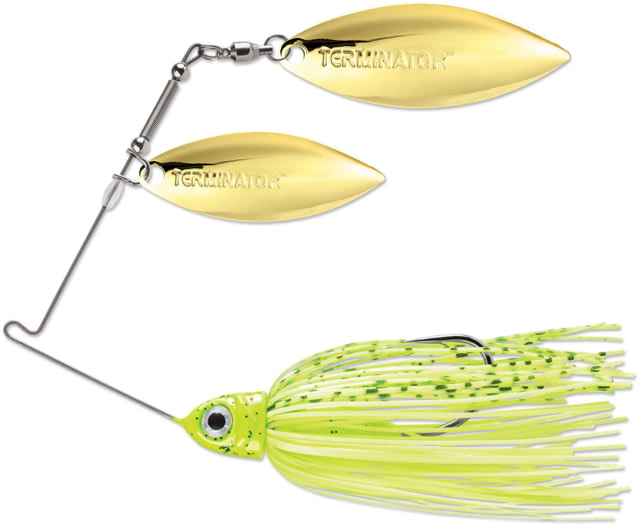 Terminator Pro Series Willow/Willow Blade Spinnerbait 1/2oz 1 Piece Gold/Dirty Chartreuse Shad