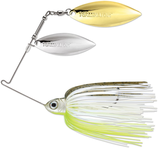 Terminator Pro Series Willow/Willow Blade Spinnerbait 1/2oz 1 Piece Nickel/Gold/Hot Olive