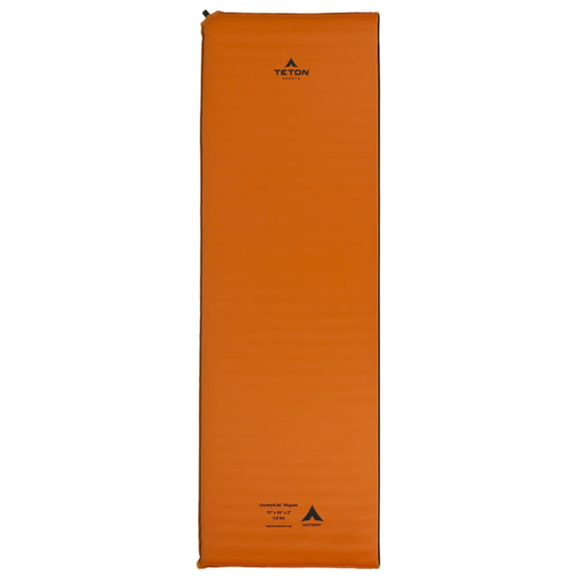 TETON Sports ComfortLite Regular Self-Inflating Sleeping Pad with Velcro Orange/Grey Regular