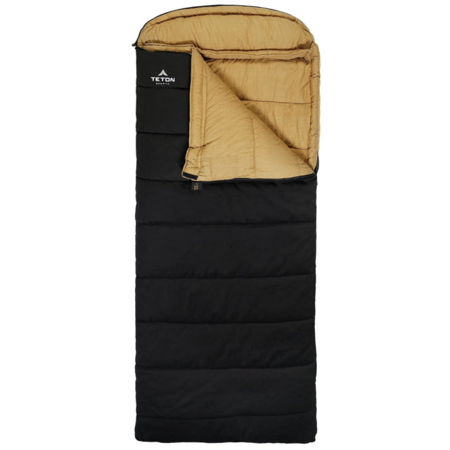 TETON Sports Deer Hunter -35 F Canvas Sleeping Bag Left Zipper Black/Tan Long