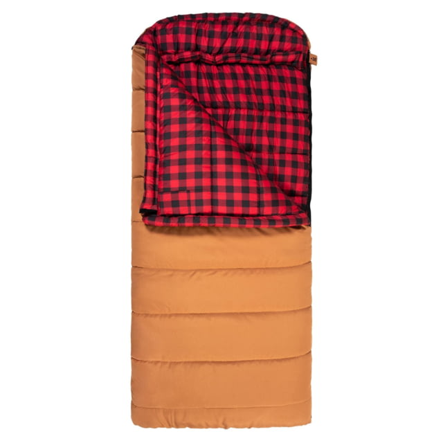 TETON Sports Deer Hunter -35 F Canvas Sleeping Bag Left Zipper Brown/Red Long