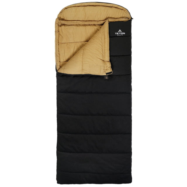TETON Sports Deer Hunter -35 F Canvas Sleeping Bag Right Zipper Black/Tan Long
