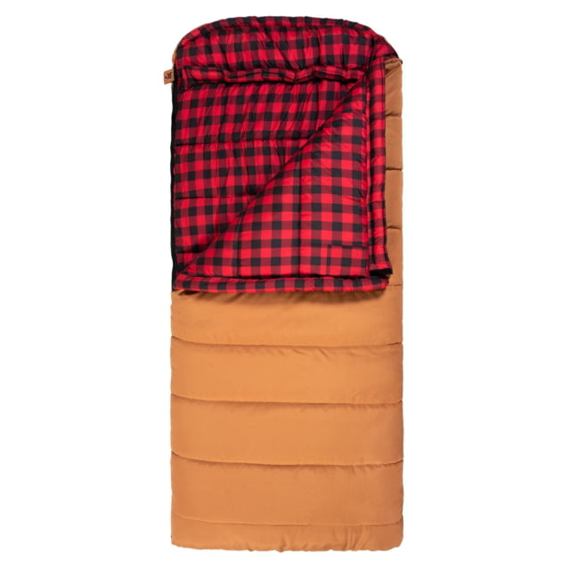 TETON Sports Deer Hunter -35 F Canvas Sleeping Bag Right Zipper Brown/Red Long