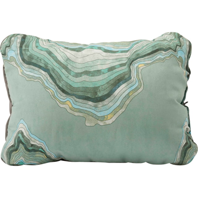 Thermarest Compressible Pillow Cinch Sage/Topo Wave Regular
