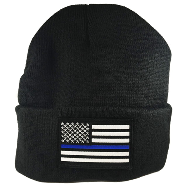 Thin Blue Line Flag Embroidered Beanie