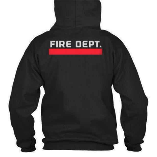 Thin Blue Line Hoodie - Thin Red Line Flag - Fire Department Black