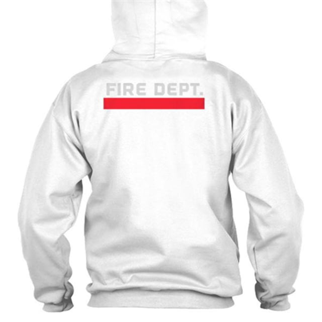 Thin Blue Line Hoodie - Thin Red Line Flag - Fire Department White