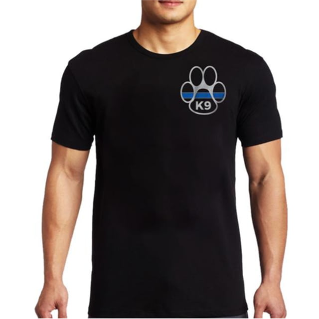 Thin Blue Line Men's T-shirt - Paw Black