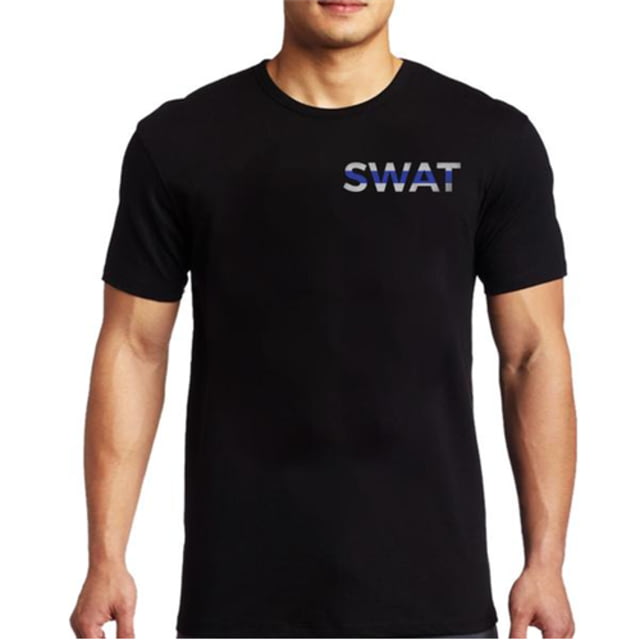 Thin Blue Line Men's T-shirt - Swat Black