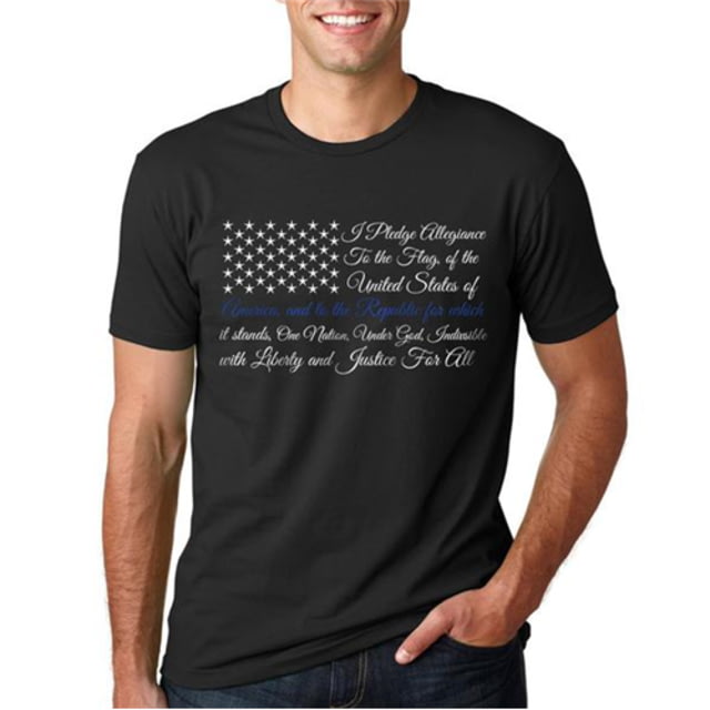 Thin Blue Line T-shirt - Pledge Of Allegiance Flag