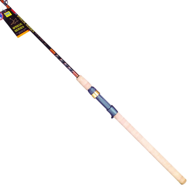 Tica Tica Wreck Rod Casting Carbon Graphite 1 Piece Medium-Heavy 15-30 lb. 1-4oz. 9 Fuji Guides Cork Handle 7′