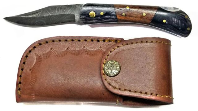 Titan Damascus Steel Folding EDC Knife 6in  TFK-9