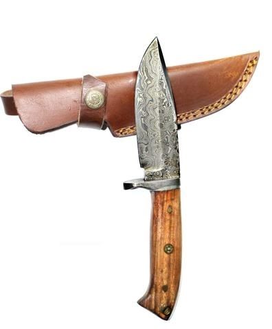 Titan Damascus Knife/Titan/Camp/Hunting Knife/ Rose Wood Handle TD-174 8.2in