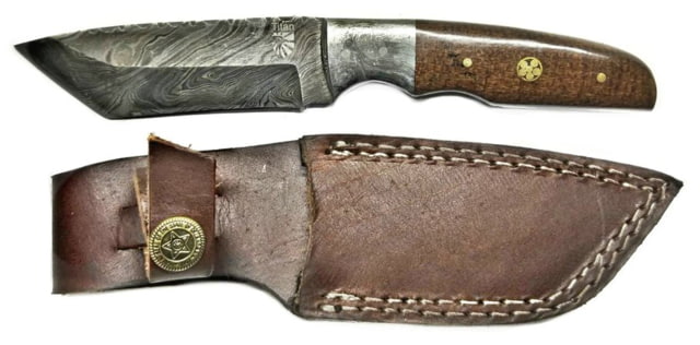 Titan Damascus Steel Tanto Knife Micarta Handle 8in TD-026