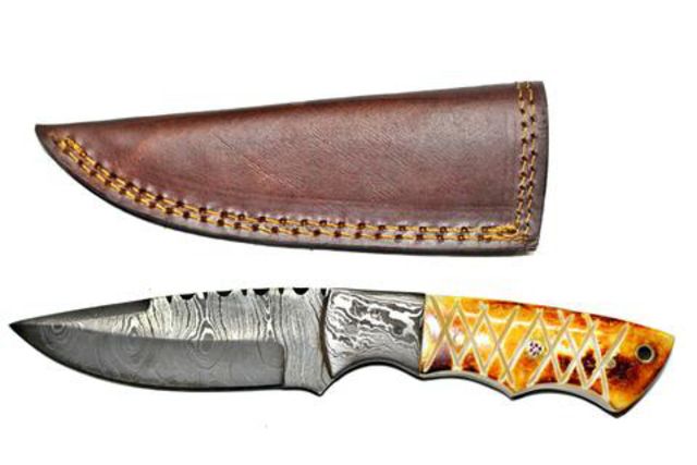 Titan Damascus Steel Fixed Knife 8.6in TD-092