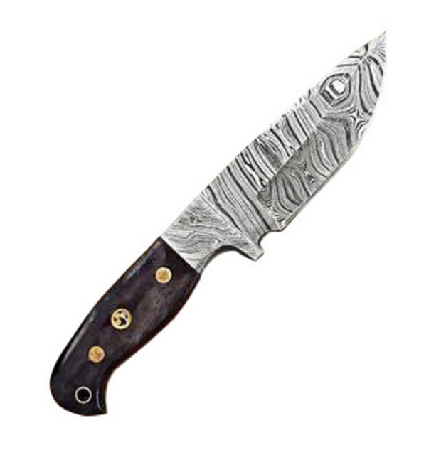 Titan International Knives Damascus Custom Handmade Camel Bone Handle Steel Fixed Blade Hunting Knife 8 inch