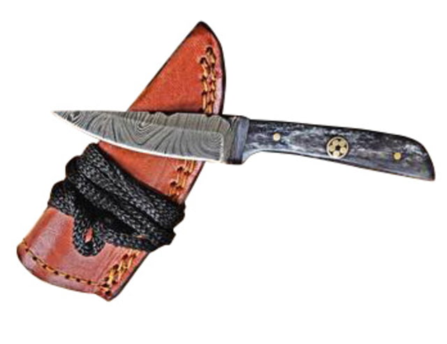 Titan International Knives Damascus Handmade Steel Neck Fixed Blade Knife 8 inch