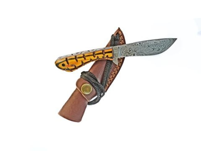Titan International Knives Damascus Perfect Utility Neck Fixed Blade Knife 8 inch