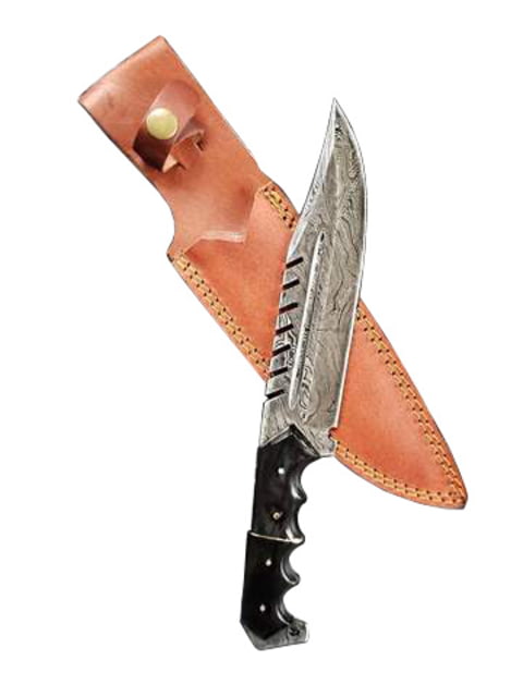 Titan International Knives Damascus Titan Predator Fixed Blade Knife 8 inch