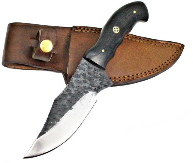 Titan International Knives Hand Forged Custom Hunting/Utility Knife w/ Carbon 5in Blade Micarta Handle 10in Overall