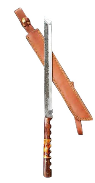 Titan International Knives High Carbon Steel Katana Style Sword w/ Genuine Leather Sheath 27 inch