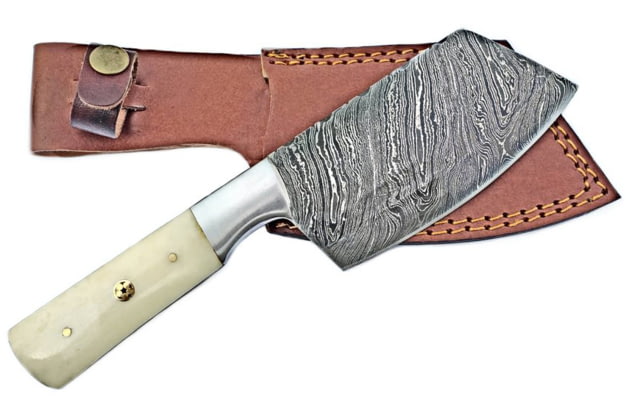 Titan Damascus Steel Fixed Blade Cleaver Bone Handle 9in TD-001