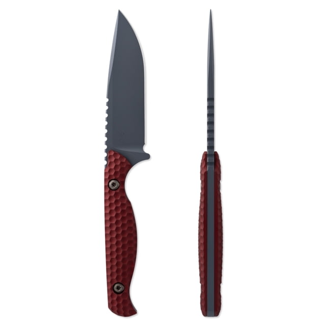 Toor Knives Mutiny Fixed Blade Knife 4.0 in CPM 154 Aluminum 7075 Rum Red Mutiny-Rum Red