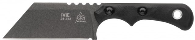 TOPS Knives Ivie 2.5in Fixed Blade Knife 1095 Steel Wharncliffe Black Canvas Micarta