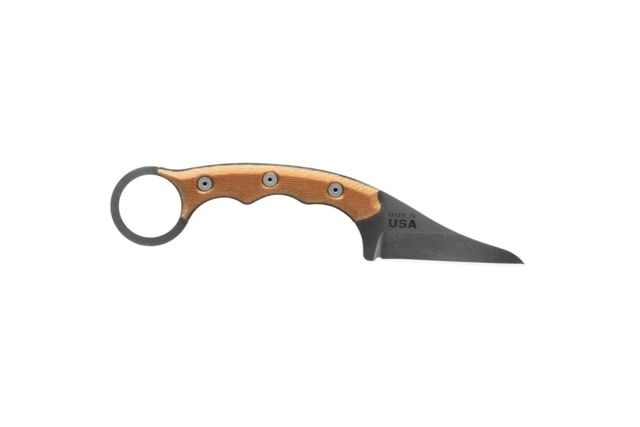 TOPS Knives TOPS Poker Fixed Blade Knife 2.5in 1095 RC 56-58 Steel Tan Canvas/Black Canvas Micarta Handle