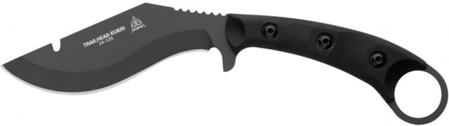 TOPS Knives Trailhead Kukri Fixed Blade Knife 4.75in 1095 Steel Black Canvas Micarta Handle