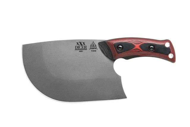 TOPS Knives XXX Dicer Kitchen Knife Tumbled 7in Blade Red/Black G10 Kydex Sheath Included