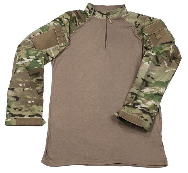 Tru-Spec Tru-Spec 1/4 Zip Tactical Response Combat Shirt - Men's 50/50 Nylon/Cotton Rip-Stop MultiCam/Coyote Large Long 2541025